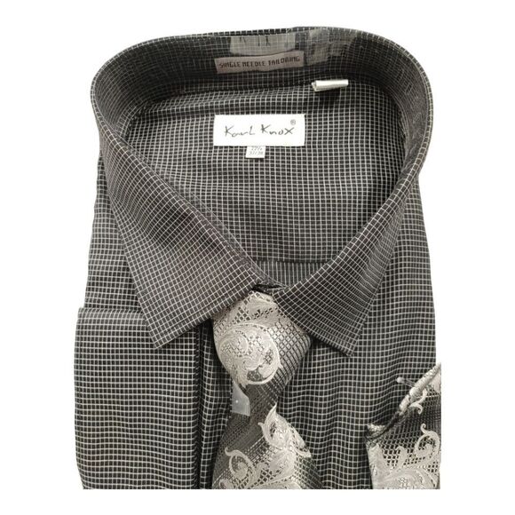 MEN'S KARL KNOX "X-SIZE" 22 1/2 X 37-38 BLACK-GREY BOX SQUARE COMBO SET. SX4475. - Picture 3 of 5